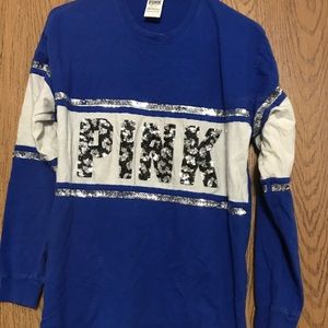 Blue long sleeve PINK shirt